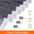 thumbnail image 4 of Large Capacity Clothes Storage Bag with Reinforced Handle Upgraded Fabric for Quilts, with Strong Zipper, Clear Window, Gray, 3 Packs, 50 x 36 x 50 cm, 4 of 5