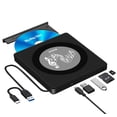 thumbnail image 1 of External Blu Ray CD DVD Drive, USB Blu Ray Drive External Bluray Burner Read/Write BD Player with 2 USB and TF/SD Slots, Optical Blue Ray CD DVD Read, 1 of 8
