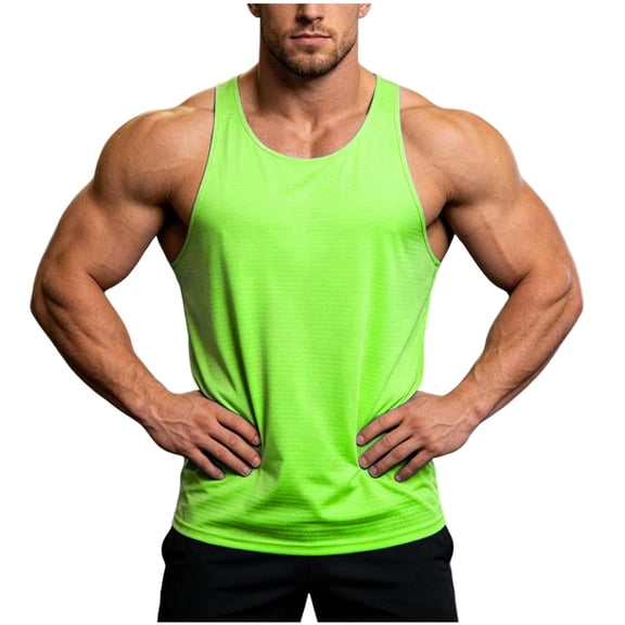 Lutiedan Men's Workout Tank Tops Sleeveless Athletic Running Gym Undershirt Casual Summer Beach Swim Muscle Shirts