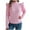 Pink Sweaters, variant on Htigea Women's Mock Neck Sweaters Ruffle Trim Long Sleeve Pullover Cable Knit Jumpers Fall Winter Base Layer Tops for Teen Girls Pink S