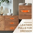 thumbnail image 6 of Uxcell Leather Drawer Pulls Leather Handle Hole Center Cabinet Dresser Knobs with Screws for Dresser Cupboard Closet Doors Orange 6.3 Inch, 6 of 7