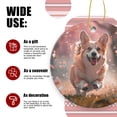 thumbnail image 3 of Happy Corgi Dog Running Through Falling Petals In The Air - Christmas Ornament Xmas Keepsake Ceramic Ornaments Holiday Decorations for Tree Christmas Gift Ideas 2.95in, 3 of 6
