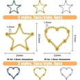 thumbnail image 2 of 12Pcs 6 Styles 304 Stainless Steel Linking Ring Star/Heart Rhinestone Settings Frames Connectors Fit for 1.5mm Rhinestone Jewelry Links for Jewelry Making, 2 of 7