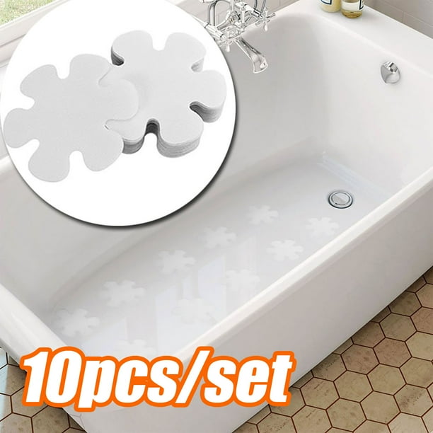 Aofa 10Pcs Non Slip Bathtub Stickers Adhesive Flower Print Bath