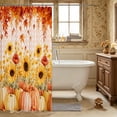 thumbnail image 3 of Erosebridal Plaid Floral Shower Curtain 72Wx84L,Fall Harvest Bathroom Shower Curtain,Light Pink, 3 of 6