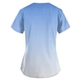 thumbnail image 4 of Hearthz S-5XL Tie-Dye Gradient Scrub Tops Women Stretchy Plus Size Scrubs Shirts for Women V Neck Short Sleeve Nurse Uniforms with Pocket, 4 of 5