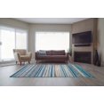 thumbnail image 3 of Kensington Stripes Abstract Pattern Area Rug Carpet in Blue Ivory, 3x10 (2'7" x 9'10", 80cm x 300cm), 3 of 5