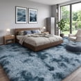 thumbnail image 4 of ZENELESS Large Fluffy Rugs for Living Room,8x10ft Rectangular Shag Rug Carpets for Living Room Bedroom Nursery Tie-dye Blue&Gray, 4 of 9