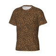 thumbnail image 3 of Yiaed Leopard Print Mens Short Sleeve Tight Fit T-Shirt, Crewneck Casual Tee-Medium, 3 of 5