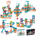 thumbnail image 1 of Bloques de construcción de pista de bolas de luz magnética de ventana colorida, láminas magnéticas tridimensionales intercambiables, bloques de construcción de empalme para niños, juguetes, 1 of 1