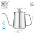 thumbnail image 3 of Easyworkz Gage Gooseneck Pour Over Coffee Kettle 12 oz Stainless Steel Hand Drip Coffee Pot, Brushed Silver, 3 of 9