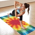 thumbnail image 6 of Tie Dye Soft Petal Ring Pattern Hot Yoga Mat Towel Non Slip for Hot Yoga - Quick-Drying Yoga Mat Cover with 4 Corner Pockets with Travel Bag - Hot Yoga Towel Non Slip 70"x26", 6 of 6