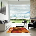 thumbnail image 6 of Ahgly Company Indoor Round Patterned Neon Orange Area Rugs, 4' Round, 6 of 6