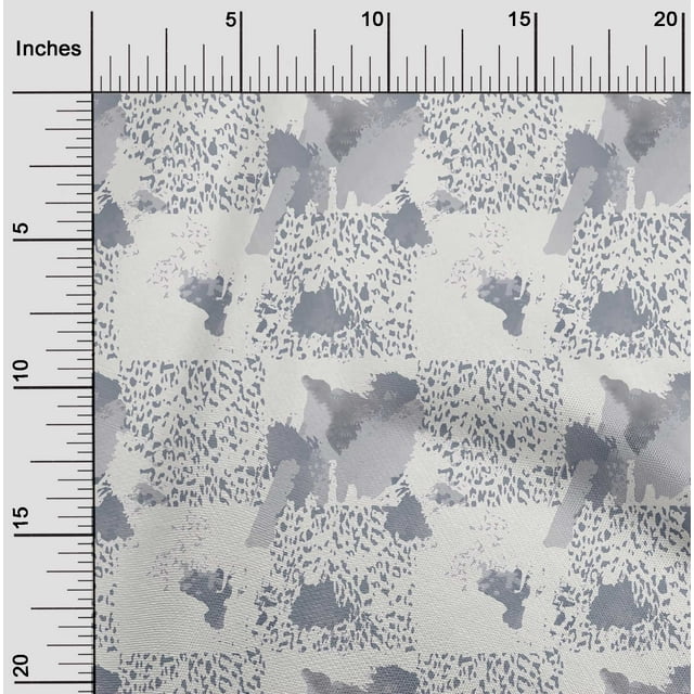 oneOone Georgette Viscose Gray Fabric Leopard Skin & Texture Watercolor Craft Projects Decor Fabric Printed By The Yard 42 Inch Wide