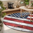 thumbnail image 3 of Round Area Rugs 3.3Ft, Vintage American Flag Non-Slip Washable Circle Rugs Carpet, Country Wooden USA Flag Indoor Outdoor Rug Floor Mats Throw Runner for Bedroom Living Room Bathroom, 3 of 8