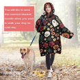 thumbnail image 4 of Wearable Oversized Blanket,Halloween Floral Ghosts Pattern Wearable Blanket Hoodie for Adults,Cozy Hooded Blankets with Super Pockets,Super Warm Fuzzy Pullover for Women & Men, 4 of 6
