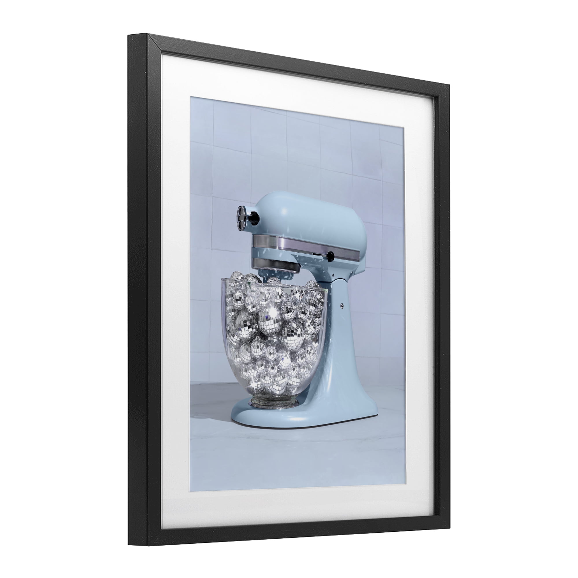 Stupell Industries Disco Kitchen Mixer over Blue Black Framed Print Under Glass, design by LISH Creative