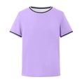thumbnail image 4 of T-shirts à Manches Courtes Col Rond Unis pour Garçons, Hauts Décontractés Légers pour l'École et les Sorties, 5-14 Ans, 4 of 4