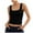 Black, variant on Button Crop Top for Girls Shelf Bra Camisoles for Women Pack Women's Neck Sleeveless Knit Ribbed Fitted Casual Crop Tank Top