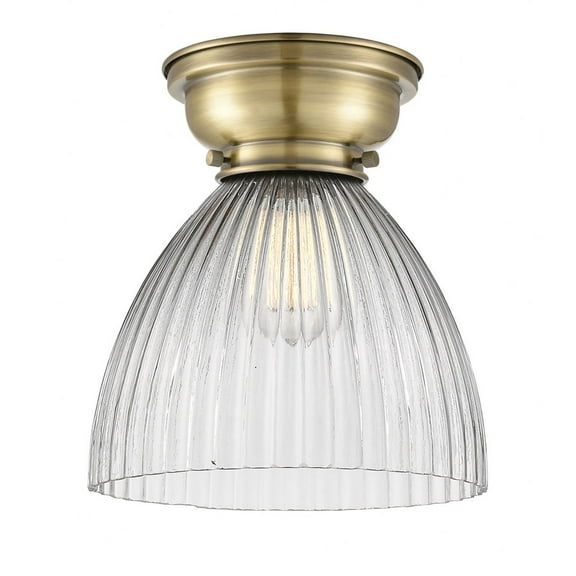 Innovations 623-1F-AB-G222 Seneca Falls 1 Light 10 inch Flush Mount, Antique Brass