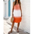 thumbnail image 4 of Women's Orange Ombre Tie-dye Sleeveless Flowy Dress, 4 of 14