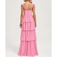 thumbnail image 2 of Vestido de fiesta Dessiny Burgundy Chifon Tiered Spaghetti US12, 2 of 7