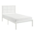 thumbnail image 3 of Twin Size Platform Bed,Rattan Bed Frame with Headboard,No Box Spring Needed, White, 3 of 7