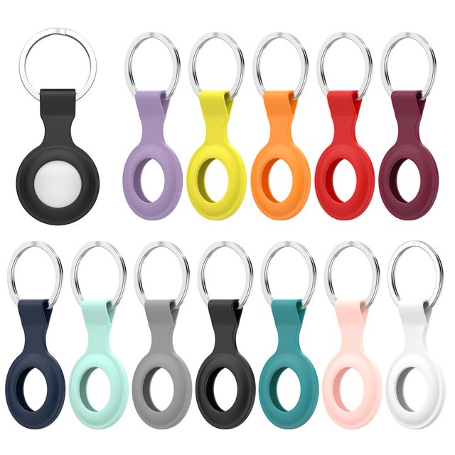 Silicone Case Keychain Cover for Apple Airtags Locator Tracker (Yellow) Sywqhk Para estrenar