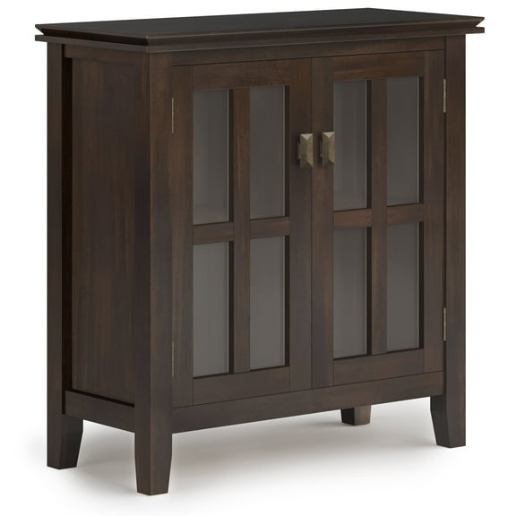 Artisan 30 inch Wide Solid Wood Low Storage Cabinet in Tobacco Brown