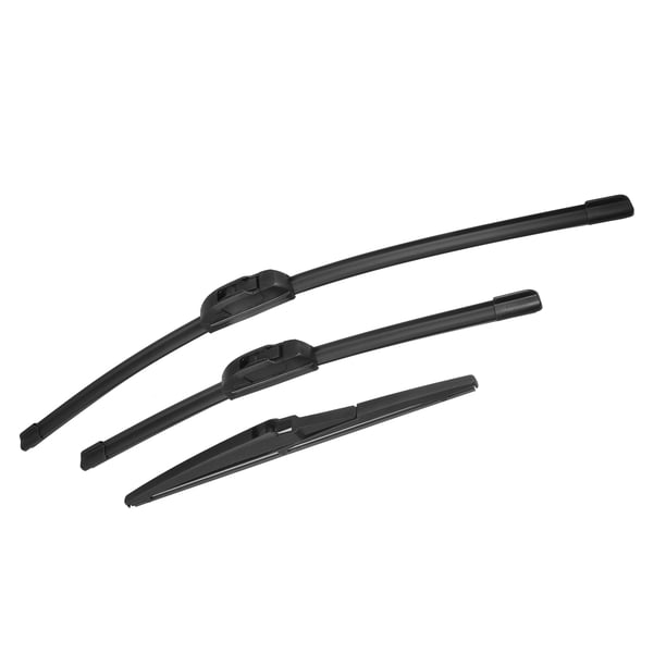 Unique Bargains 1 Set de cuchillas de limpiaparabrisas delanteras y traseras para automóvil, aptas para Toyota RAV4 2006-2012, color negro