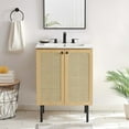 thumbnail image 2 of Vanity Cabinet (Sink not included), Brown Oak, Wood, Hotel Bedroom Bathroom, Modern Contemporary HB36369, 2 of 10