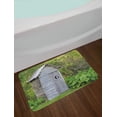 thumbnail image 2 of Outhouse Bath Mat, Vintage Farm Life Cottage Barn Shed in Forest Trees Leaves Picture, Non-Slip Plush Mat Bathroom Kitchen Laundry Room Decor, 29.5 X 17.5 Inches, Pale Grey and Fern Green, Ambesonne, 2 of 2
