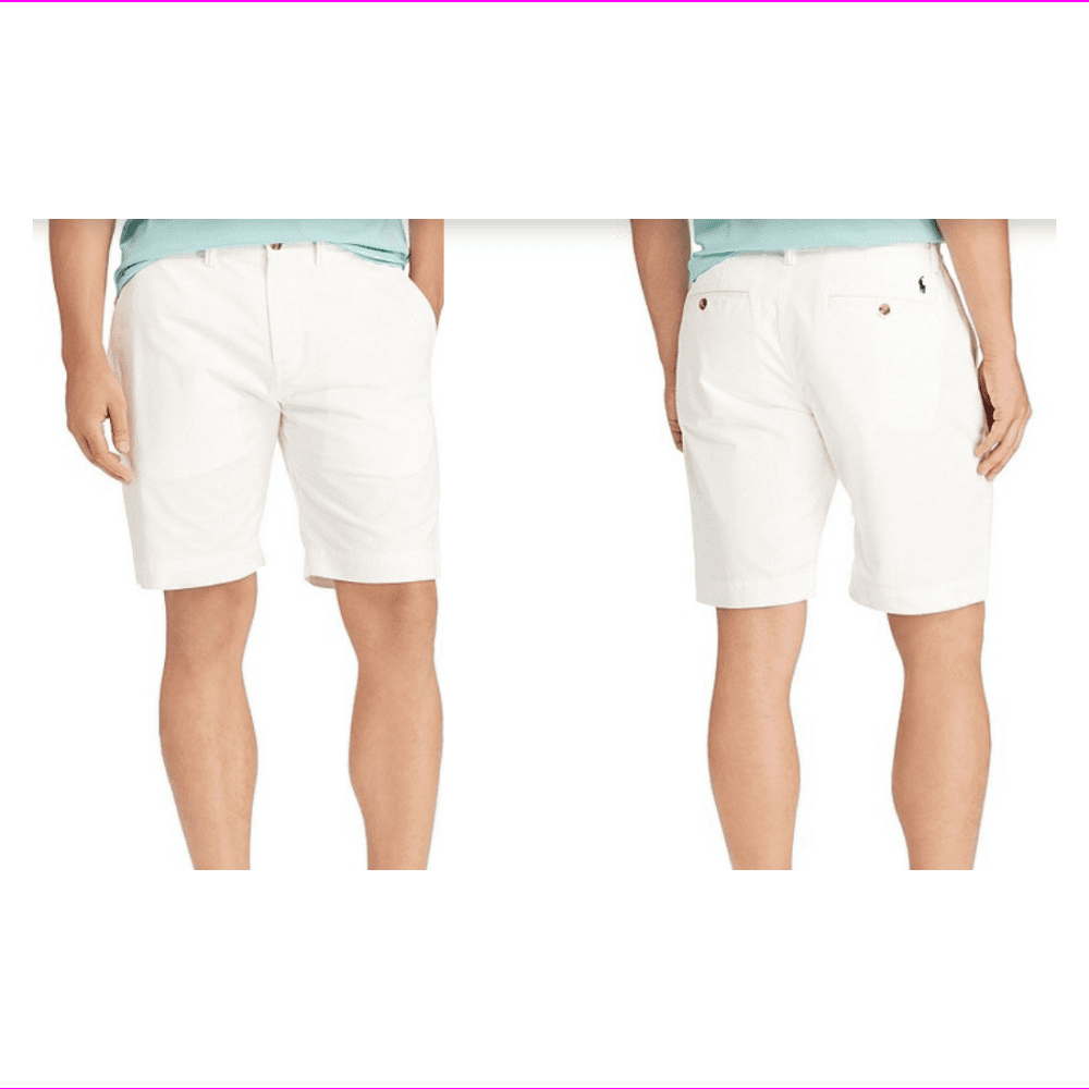$89 Polo Ralph Lauren Classic-Fit Stretch 9 1/4 Inseam Twill Shorts, White,  40W 