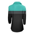 thumbnail image 5 of Women's V Neck Polo Shirt 3/4 Sleeve Quarter Zip Collared Tops Color Block Casual Dressy Fall Ladies Blouses, 5 of 5