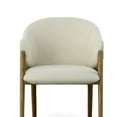 thumbnail image 5 of Modrest Lunde Cream Fabric, Cream Vegan Leather and Walnut Dining Arm Chair, 5 of 5