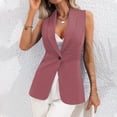 thumbnail image 2 of DHFJKG Women's Suit Vest Top Dressy Casual Button Up Wasitcoat Fromal Sleeveless Blazer For Work Office Trendy Tops, 2 of 9