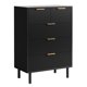 thumbnail image 1 of QinaQin Cómoda ondulada natural de 5 cajones, mueble moderno de madera con cajones anchos, patas metálicas y sistema antivuelco para entrada o pasillo, 1 of 7
