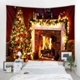 thumbnail image 1 of Tapiz de Navidad para montar en la pared, Papá Noel, árbol de Navidad, chimenea, alce, dormitorio, sala de estar, decoración de pared para dormitorio, 1 of 4