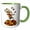 Green/White, variant on 3drose, Cute Funny Moose Jumping in Leaf Pile Cartoon, 11oz Mug