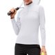 thumbnail image 1 of Camiseta deportiva de manga larga para mujer, polar, cálido, con cremallera en un cuarto Eccomum Blanco/Medio, 1 of 7