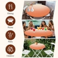 thumbnail image 7 of Orange Ombre Round Tablecloth, Fitted Table Cover with Elastic for 36"-44" Round Tables, Modern Minimalist Gradient Aesthetic Table Cloth Outdoor Indoor Dinning Party Waterproof Tablecloths, 7 of 7
