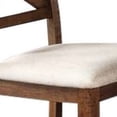 thumbnail image 3 of 23 Inch Wood Dining Chair, Set of 2, Slatted Back, Cushioned Seat, Beige, 3 of 5