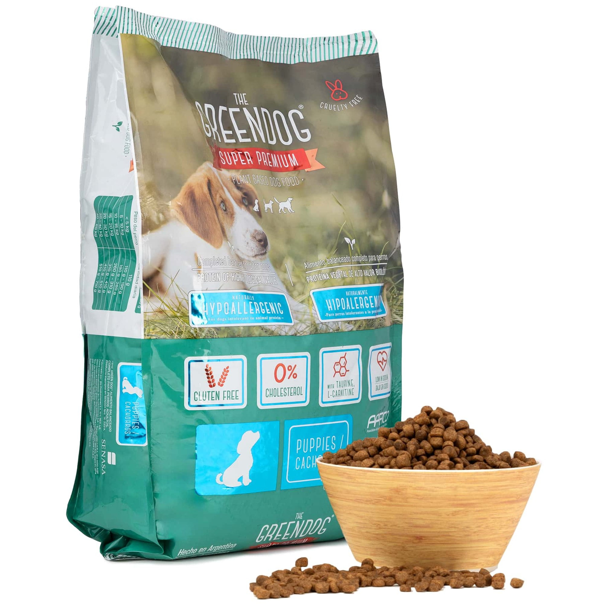 The Green Dog: Super Premium - Puppies - 16.5 Lb Bag Dog Food - Plant Based Protein, Vegan Dry Pet Kibble, Gluten Free, Complete Nutrition
