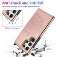 thumbnail image 6 of Dteck Embossed Flower Pattern Wallet Case for Samsung Galaxy S24 Ultra Magnetic Leather Card Slots Women Girl Case Shockproof Kickstand Flip Cover for Galaxy S24 Ultra,Rosegold, 6 of 7
