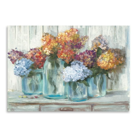UPC: 0686457547284 | Americanflat Fall Hydrangeas In Glass Jar by Carol Rowan Poster Art Print Print
