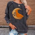thumbnail image 2 of Jersey de cuello redondo Top holgado sudadera clásica para mujer traje de calle sencillo, 2 of 8