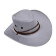 thumbnail image 2 of TANGNADE Cowboy Hats for Women Men Hat Western Cap Wide Sunhat Winter Summer Hats Grey, 2 of 5