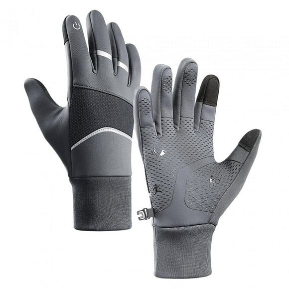 Winter Gloves Warm Gloves with Reflective Strips Thermal Gloves Cold Weather Gloves for Driving Outdoor Motorcycle , Gray, S S