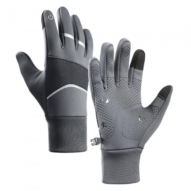 Gants d'Hiver avec Bandes Réfléchissantes Gants Chauds pour Course à Pied Extérieur S