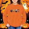 thumbnail image 2 of WQNVRNR Girl Halloween Sweatshirt Casual Crew Neck Pullover Pumpkin Ghost Graphic Long Sleeve Tops Shirt Orange 10-11 Years, 2 of 6
